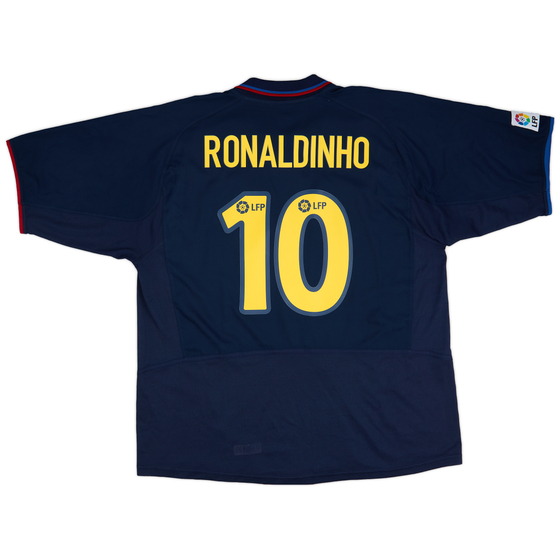 2002-03 Barcelona Away Shirt Ronaldinho #10 - 9/10 - (XL)