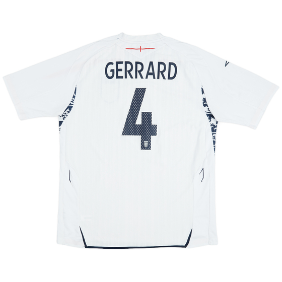 2007-09 England Home Shirt Gerrard #4 - 7/10 - (XL)