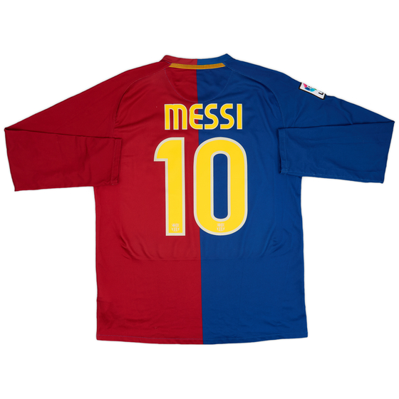 2008-09 Barcelona Home L/S Shirt Messi #10 - 6/10 - (M)
