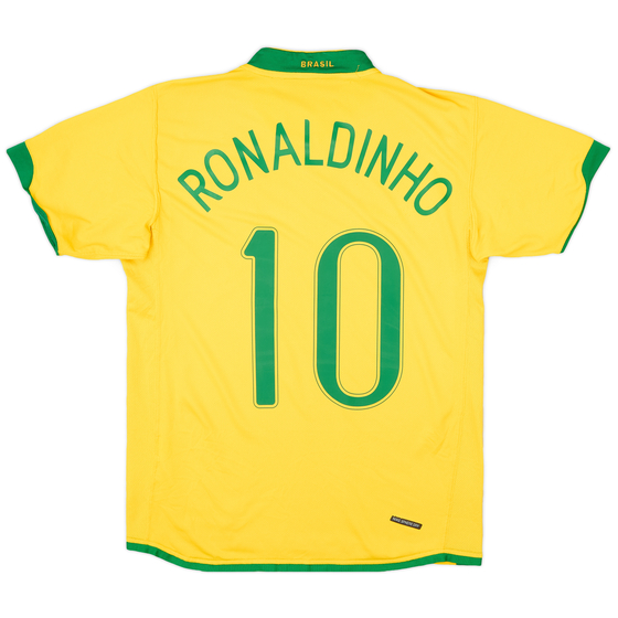 2006-08 Brazil Home Shirt Ronaldinho #10 - 7/10 - (M)