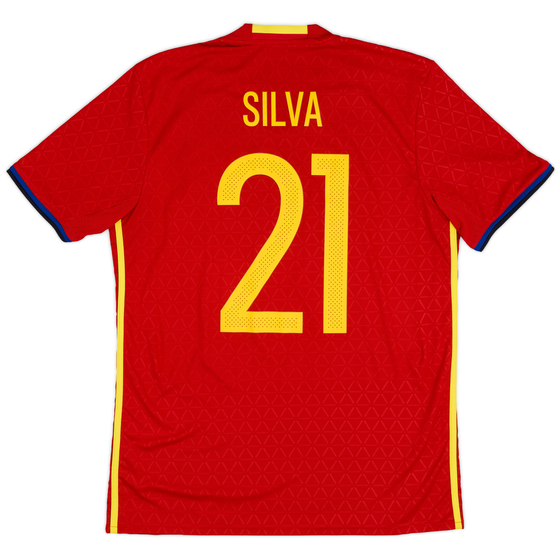 2016-17 Spain Home Shirt Silva #21 - 9/10 - (M)