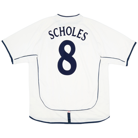 2001-03 England Home Shirt Scholes #8 - 6/10 - (XL)