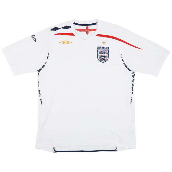 2007-09 England Home Shirt - 7/10 - (XL)