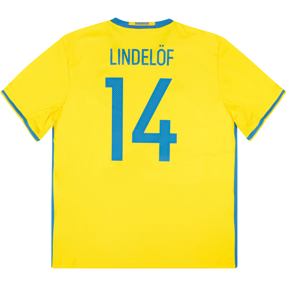 2016-17 Sweden Home Shirt Lindelof #14