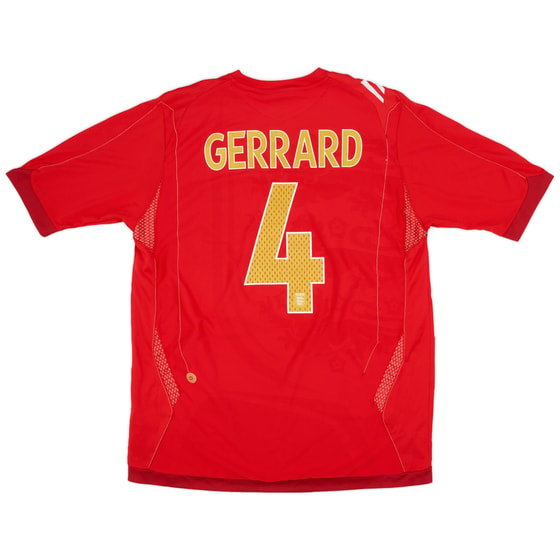 2006-08 England Away Shirt Gerrard #4 - 9/10 - (M)