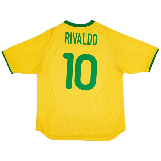 2000-02 Brazil Home Shirt Rivaldo #10 - 7/10 - (XL)