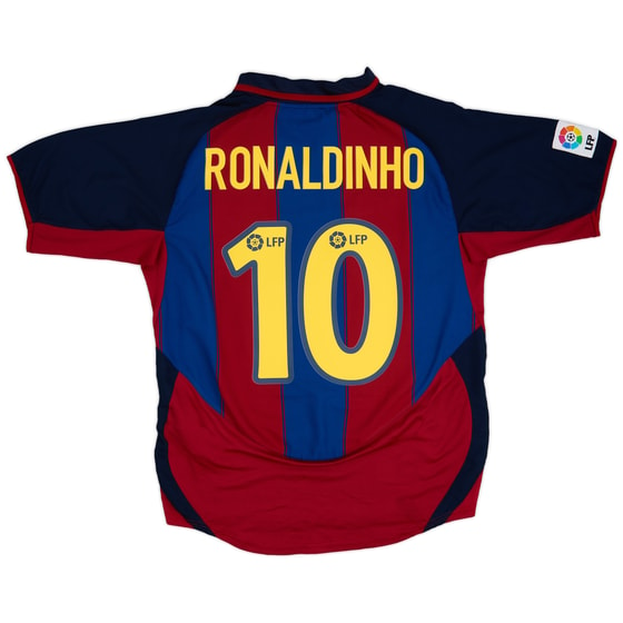 2003-04 Barcelona Home Shirt Ronaldinho #10 - 7/10 - (L)