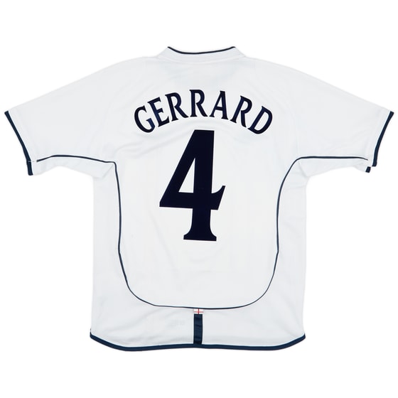 2001-03 England Home Shirt Gerrard #4 - 5/10 - (S)