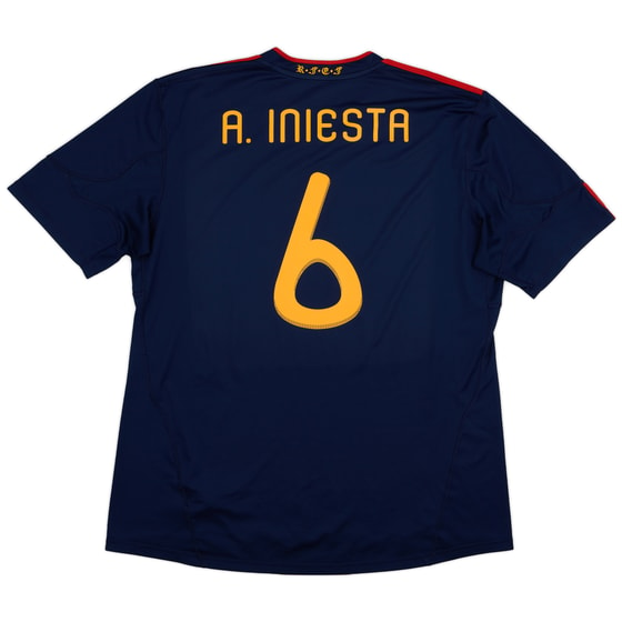 2010-11 Spain Away Shirt A.Iniesta #6 - 8/10 - (XXL)