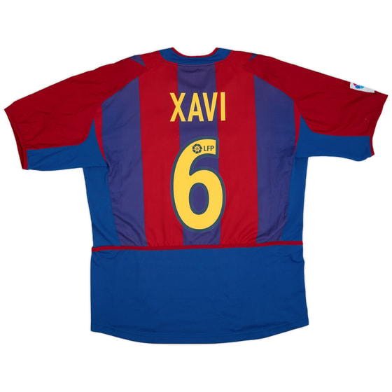 2002-03 Barcelona Home Shirt  Xavi #6- 8/10 - (L)