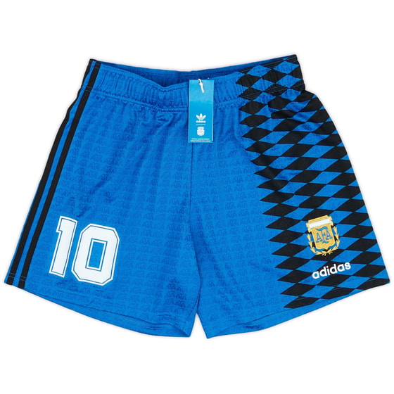 1994 Argentina adidas Reissue Away Shorts #10 (Maradona)