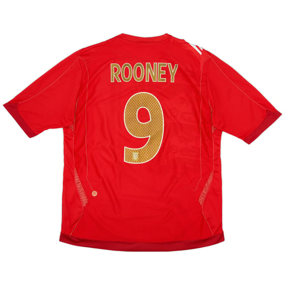 2006-08 England Away Shirt Rooney #9 - 7/10 - (XL)