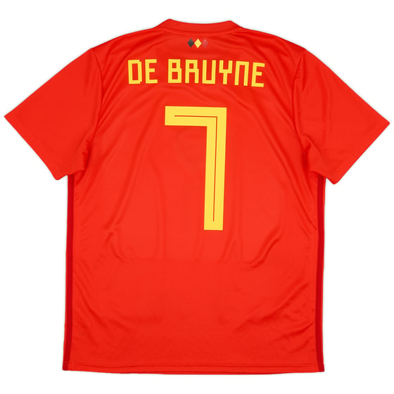 2018-19 Belgium Home Shirt De Bruyne #7 - 7/10 - (L)