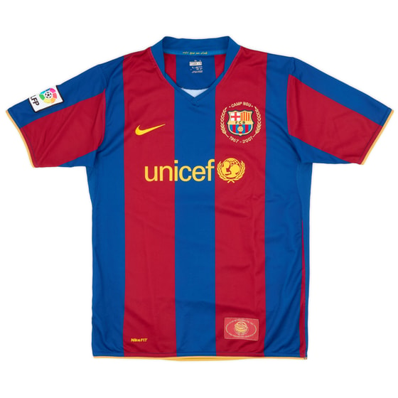 2007-08 Barcelona Home Shirt - 8/10 - (XL.Boys)