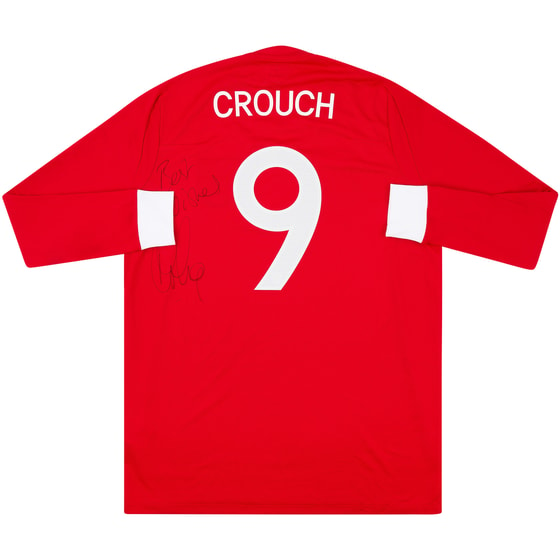 2010 England Match Issue Signed Away L/S Shirt Crouch #9 (v Slovenia)