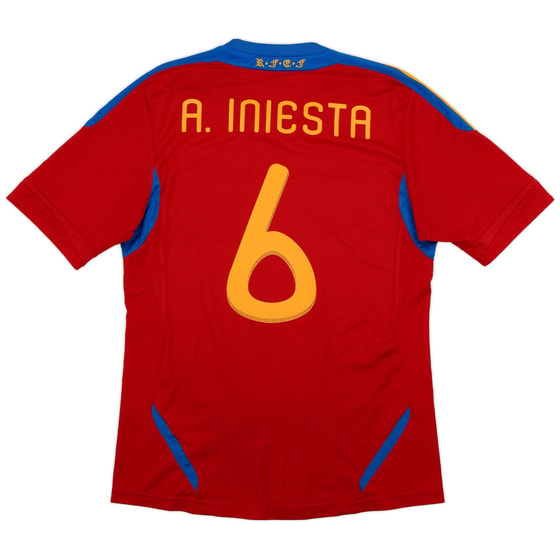 2010-11 Spain Home Shirt A.Iniesta #6 - 9/10 - (M)