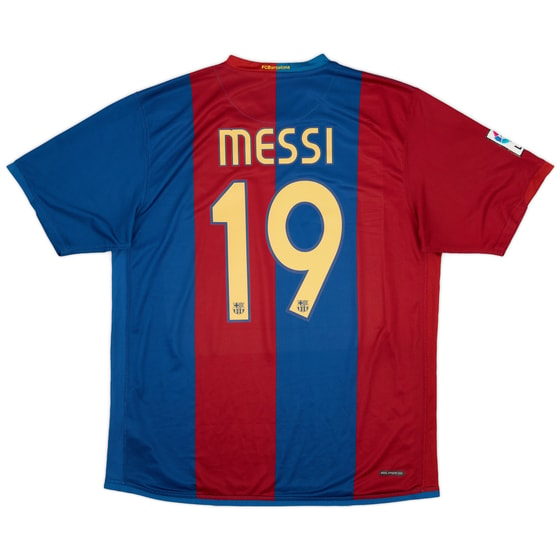 2006-07 Barcelona Home Shirt Messi #19 - 8/10 - (XL)
