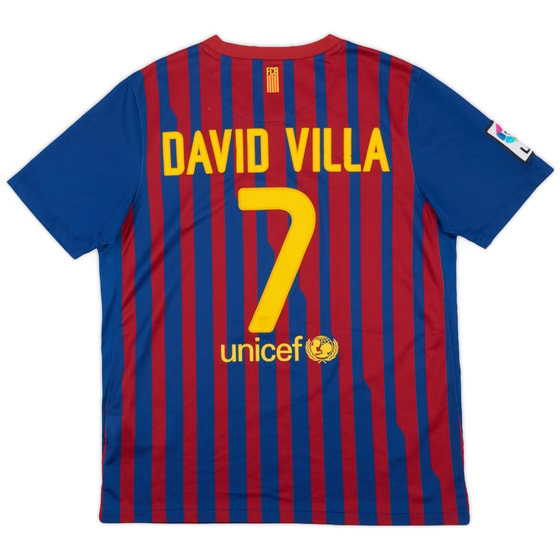 2011-12 Barcelona Home Shirt David Villa #7 - 7/10 - (XL.Boys)