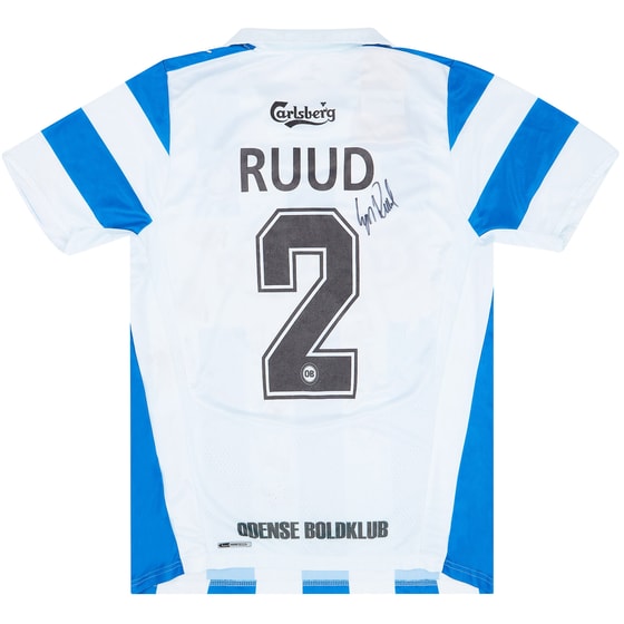 2008-11 OB Odense Match Issue Signed Home Shirt Ruud #2