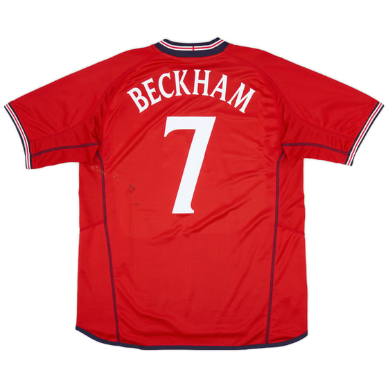 2002-04 England Away Shirt Beckham #7 - 6/10 - (XL)