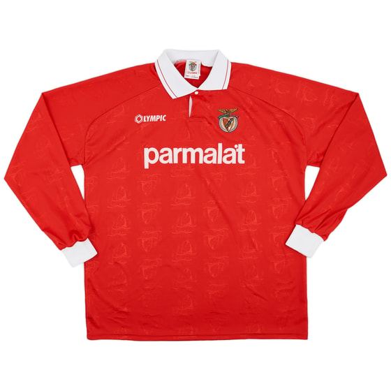 1995-96 Benfica Home L/S Shirt - 9/10 - (XL)