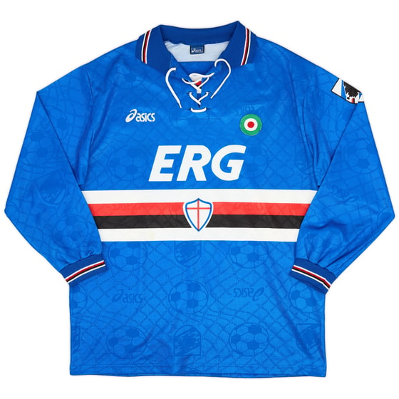 1994-95 Sampdoria Home L/S Shirt - 8/10 - (XL)