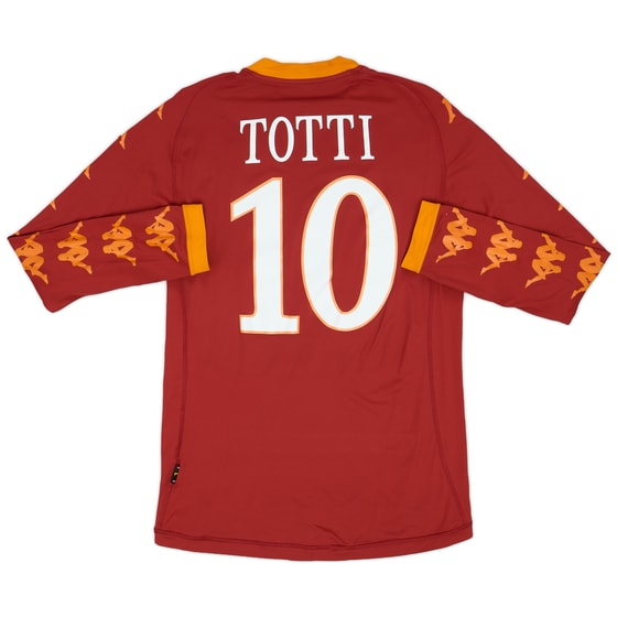 2010-11 Roma Home L/S Shirt Totti #10 - 6/10 - (L)