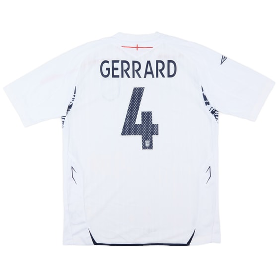 2007-09 England Home Shirt Gerrard #4 - 6/10 - (L)