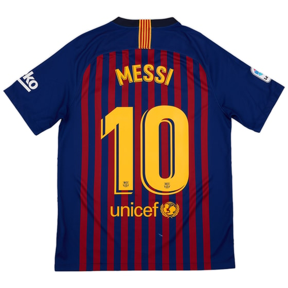2018-19 Barcelona Home Shirt Messi #10 - 9/10 - (M)