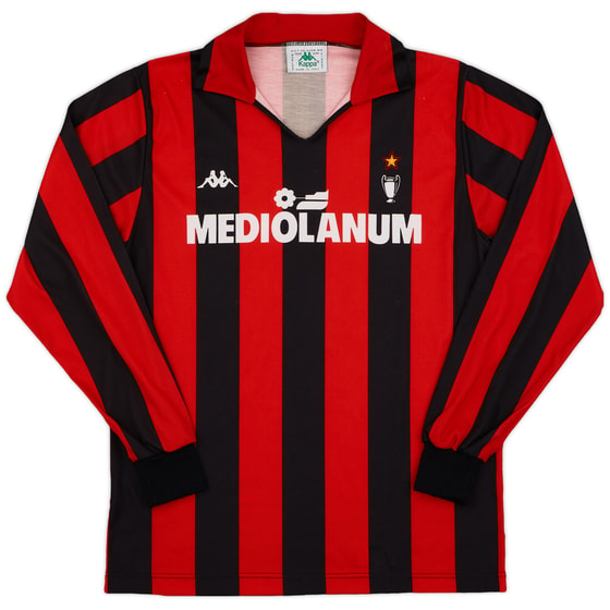 1990-91 AC Milan Home L/S Shirt - 9/10 - (M)