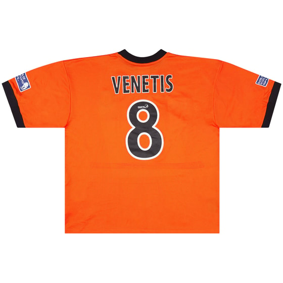 2000-01 Dundee United Match Issue Signed Home Shirt Venetis #8