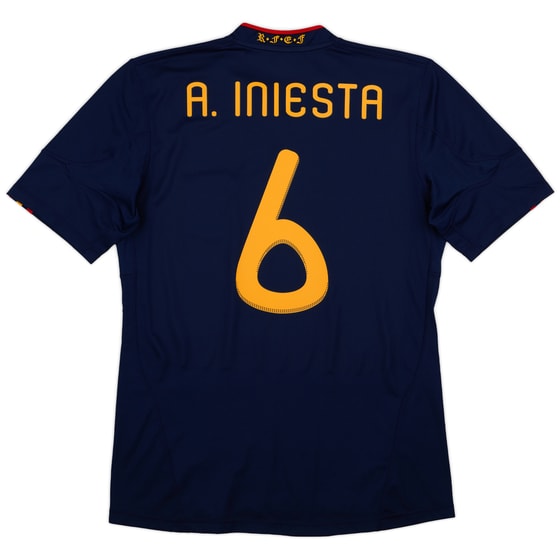 2010-11 Spain Away Shirt A.Iniesta #6 - 9/10 - (M)