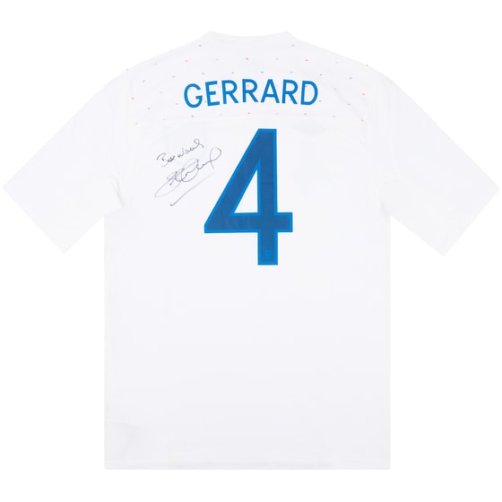 2010 England Match Issue Signed Home Shirt Gerrard #4 (v Bulgaria)