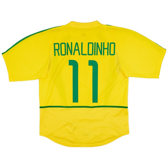 2002-04 Brazil Home Shirt Ronaldinho #11 - 6/10 - (M)