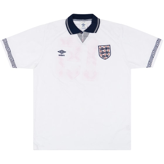 1991 England Match Issue Home Shirt #15 (Clough) v Germany