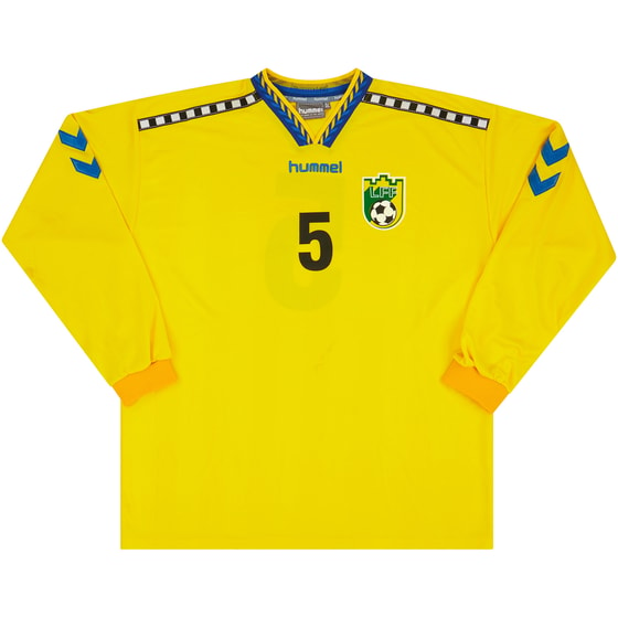 1999 Lithuania Match Worn Home L/S Shirt #5 (Žutautas) v Scotland