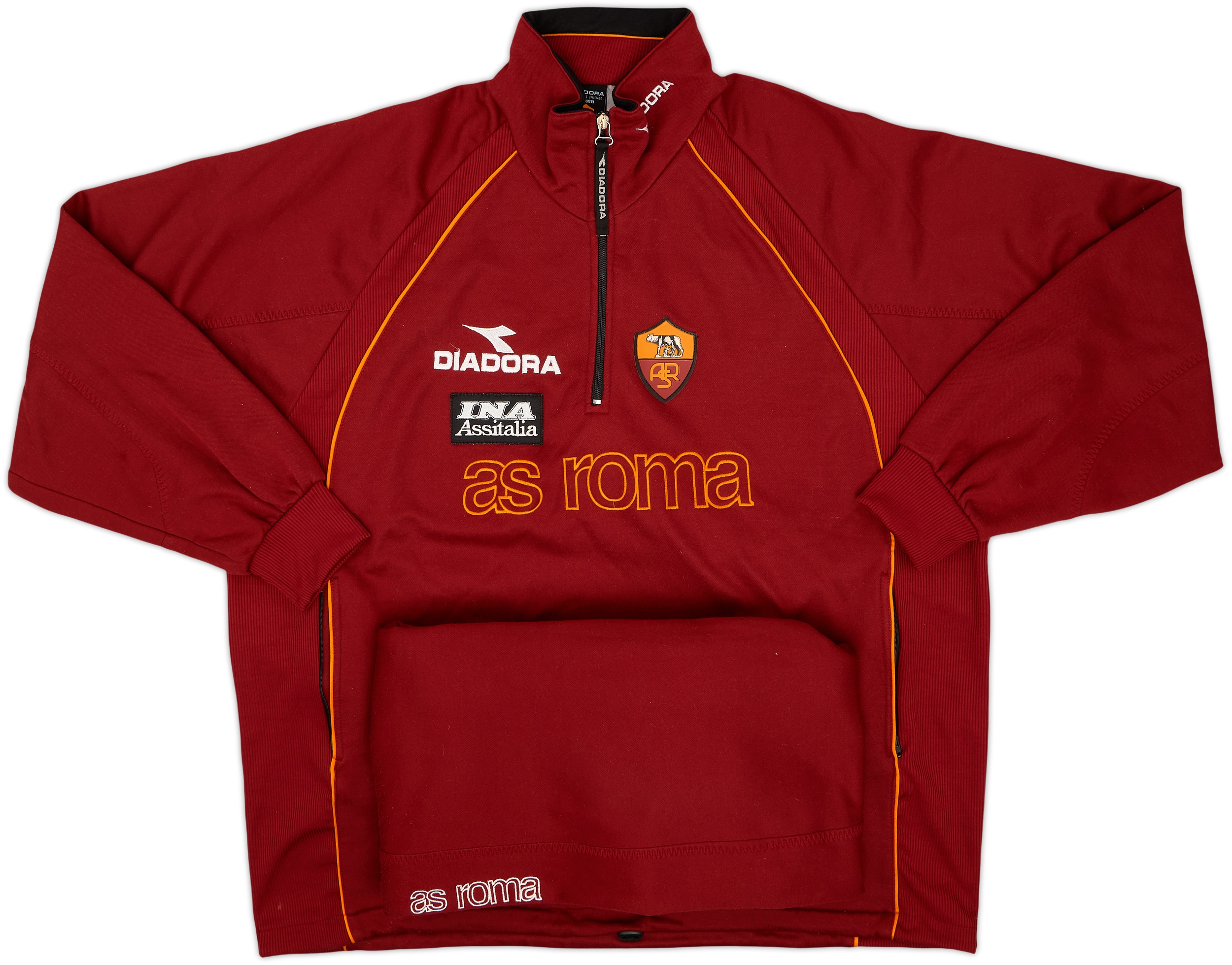 1999-00 Roma Diadora Player Issue 1/4 Zip Tracksuit - 7/10 - (XXL)