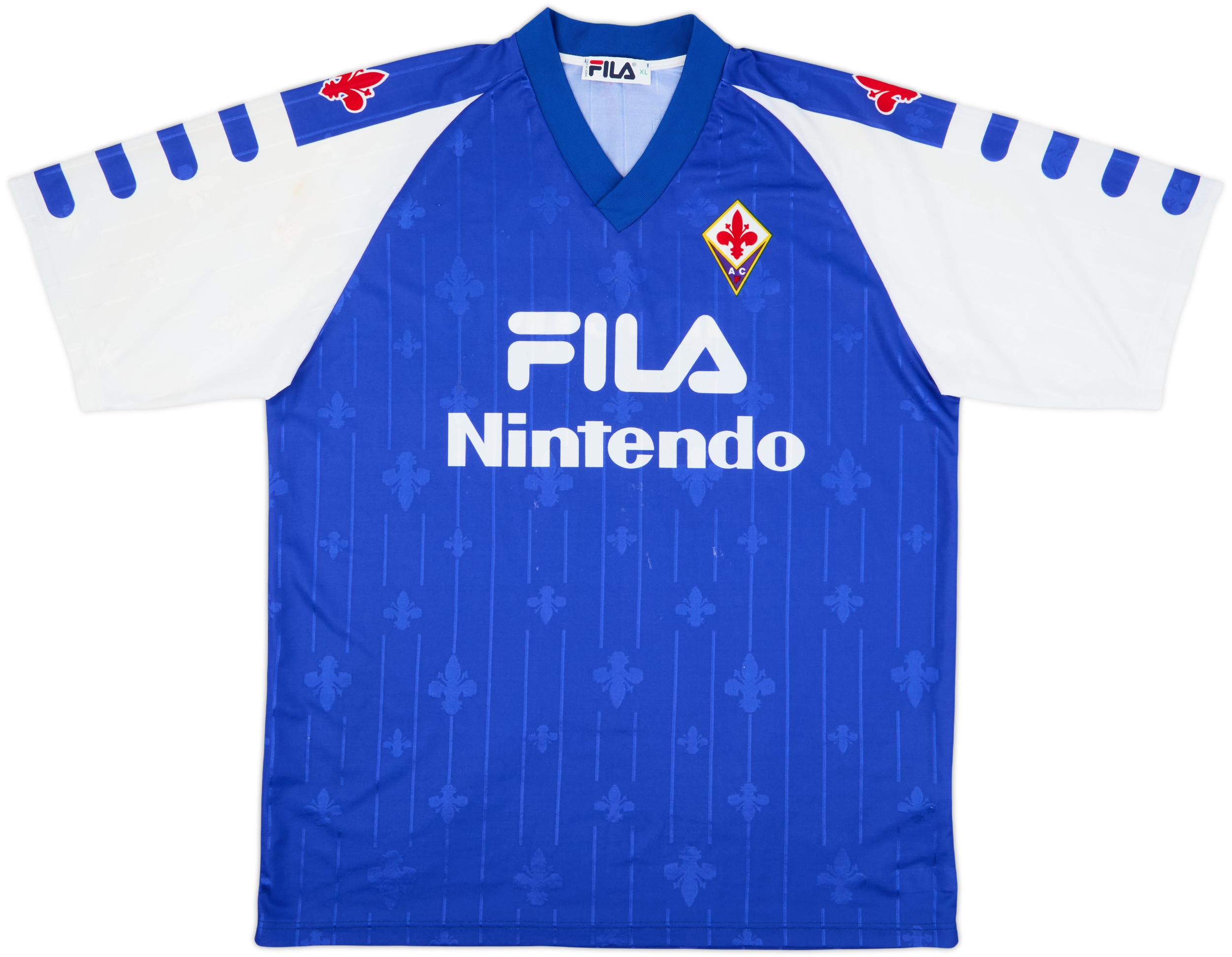 超希少 90s当時物 イタリア製 フィラ FILA 98-99 ユニフォーム 1998-99 Fiorentina Fila Training Shirt - 8/10 - (XL)