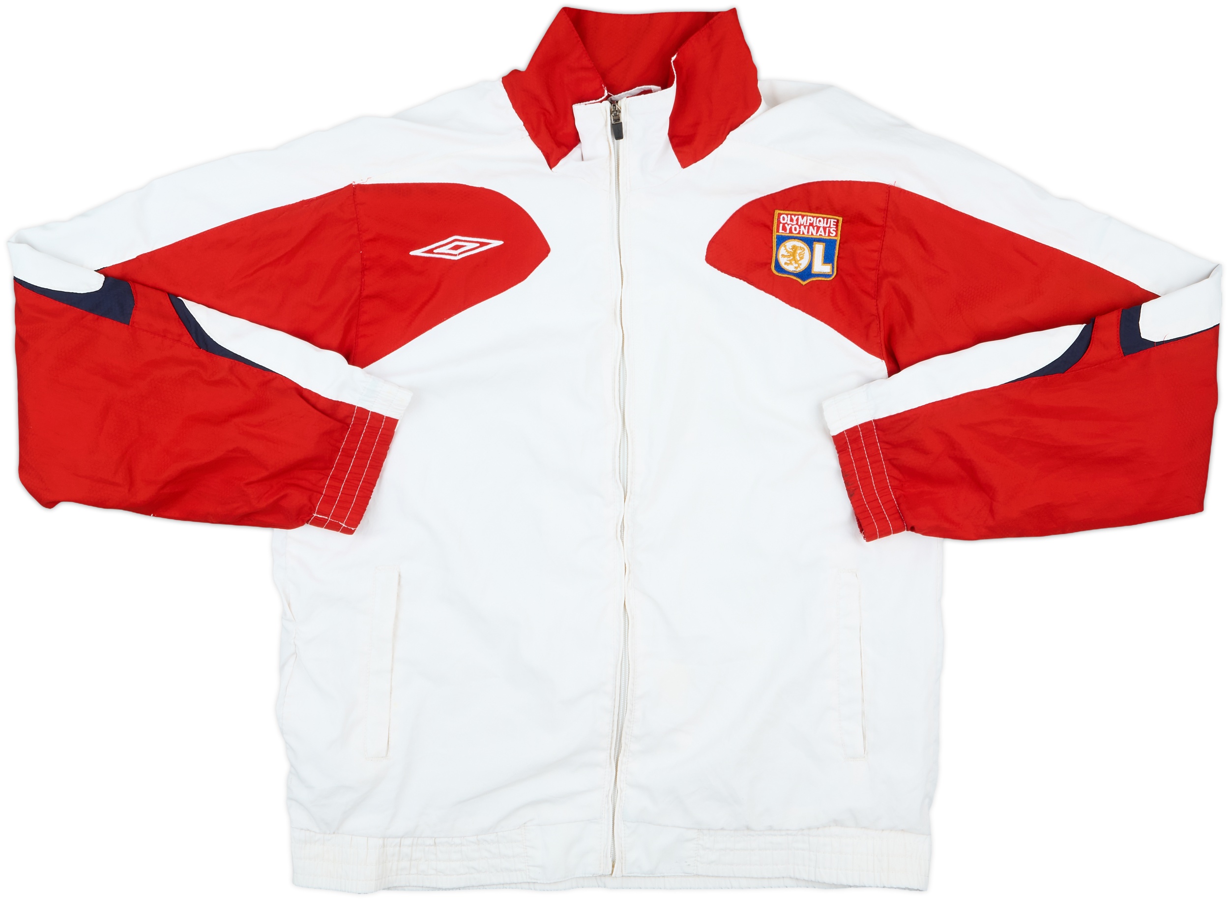 Vintage Olympique Lyonnais Jacket Umbro Lyon Sz.S White Red