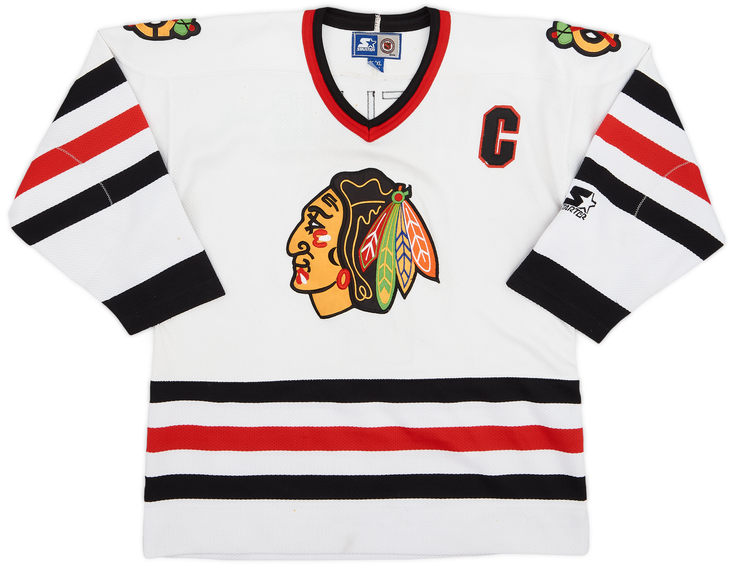 1994 96 Chicago Blackhawks Chelios 7 Starter Home Jersey 5 10 XL.Boys