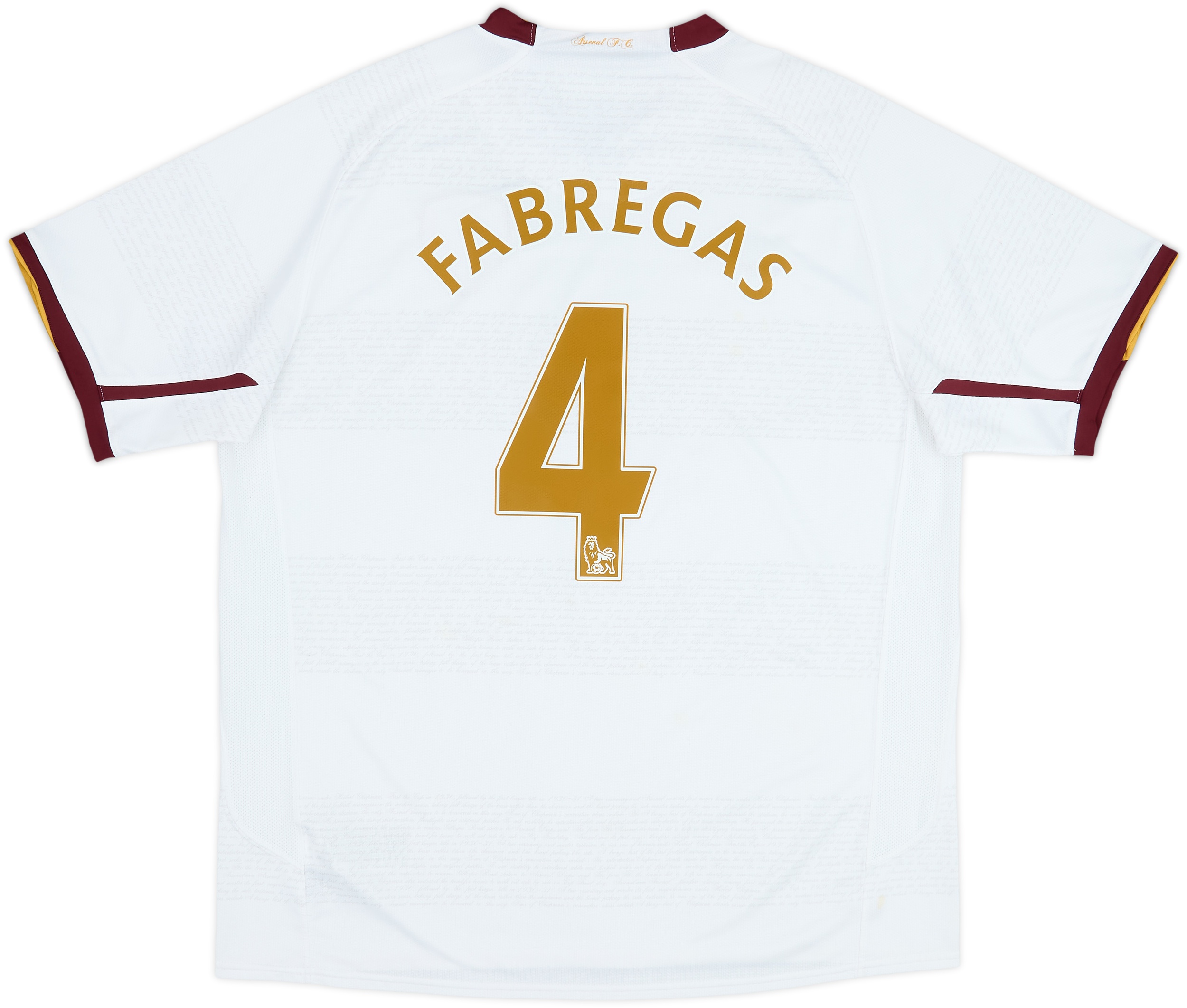 2007-08 Arsenal Away Shirt Fabregas #4 - 6/10 - (XL)