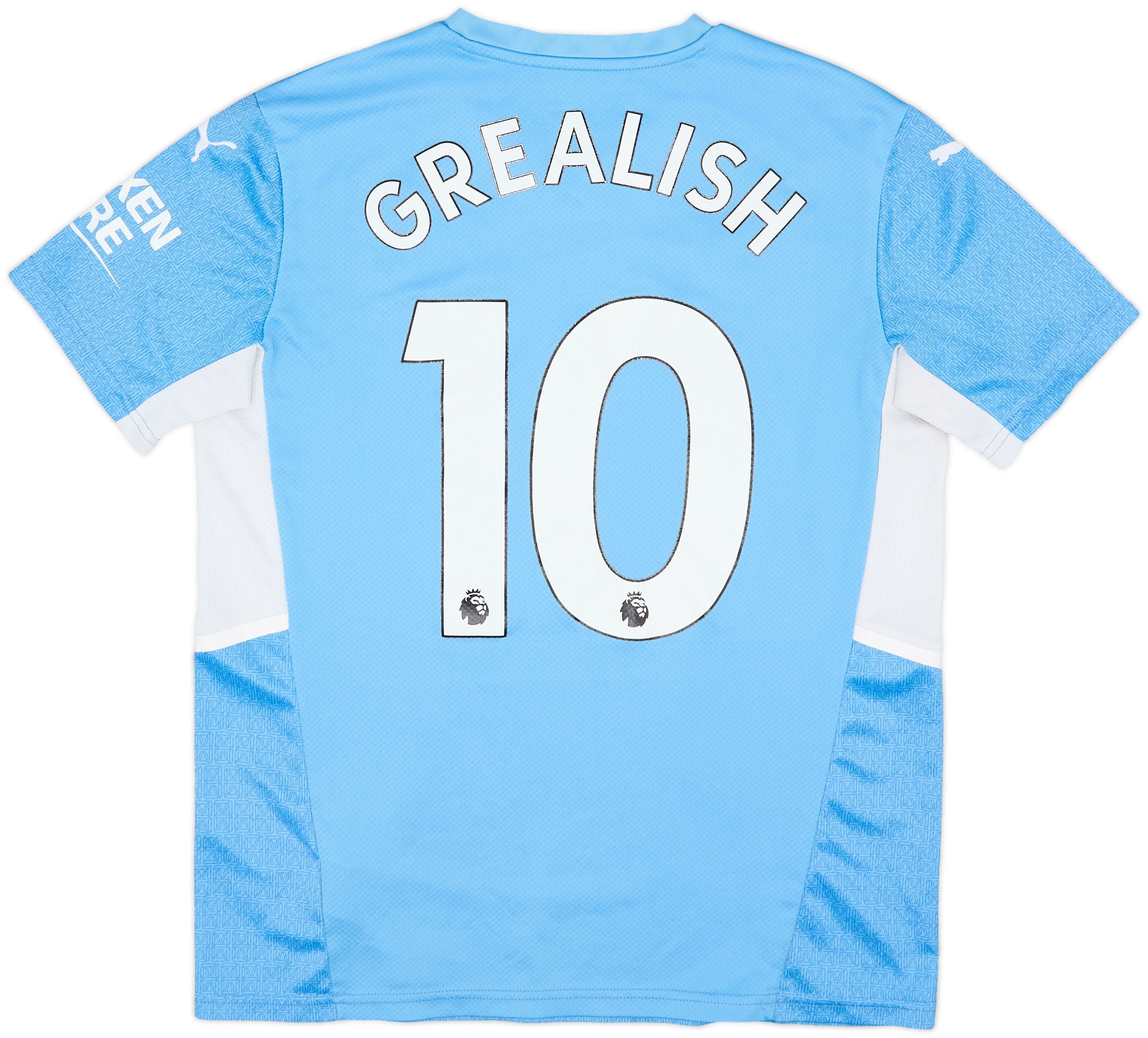 2021-22 Manchester City Home Shirt Grealish #10 - 6/10 - (XL.Boys)