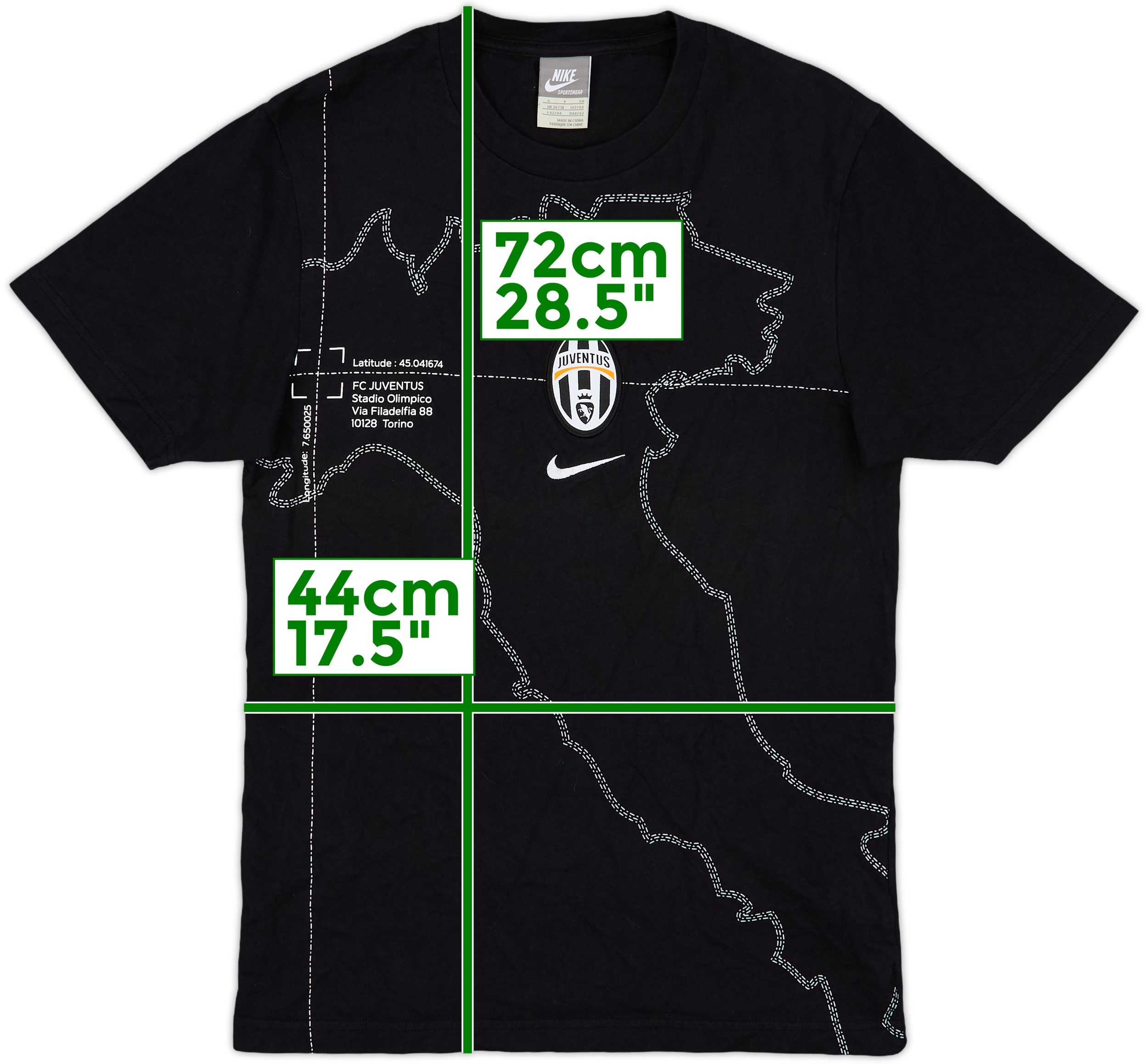 00s Nike Juventus Game shirt Tシャツ 2009-10 Juventus Nike Cotton Tee - 9/10 - (S)