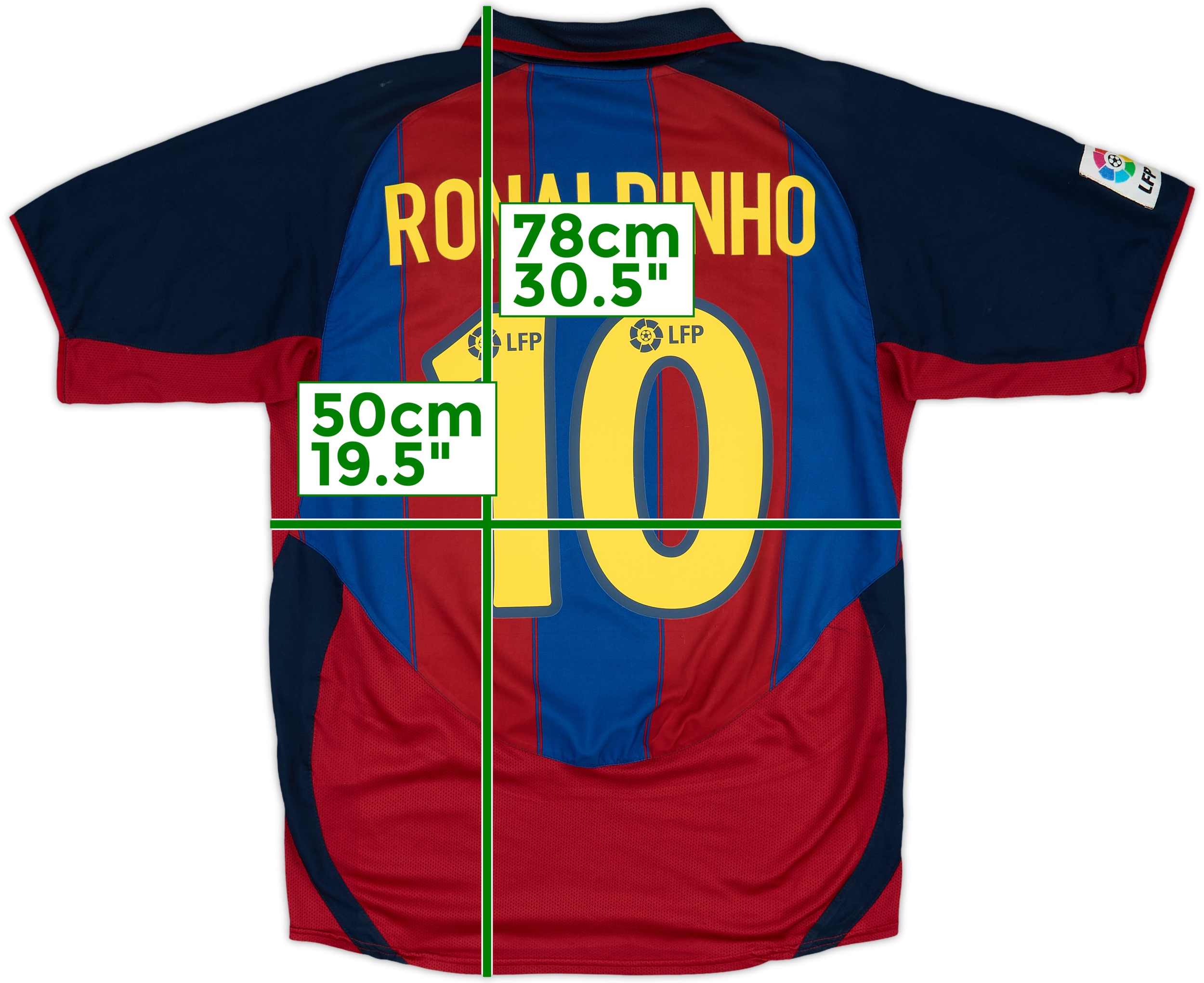 FC Barcelona Ronaldinho 10 シャツ 2003-04 Barcelona Home Shirt Ronaldinho #10 - 7/10 - (L)