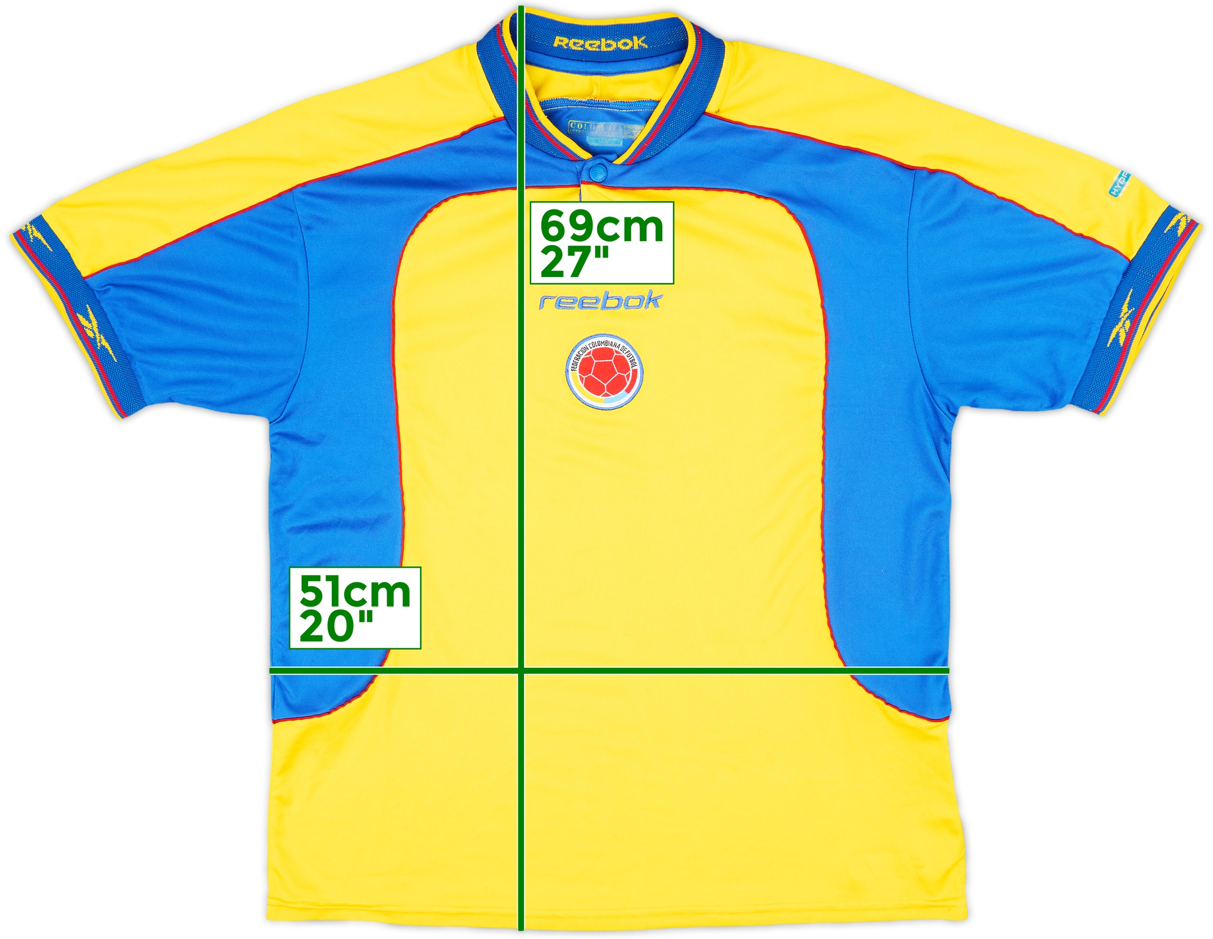 ウェア 2001-03 Colombia Reebok Home Shirt M 2001-03 Colombia Home Shirt - 8/10 - (M)