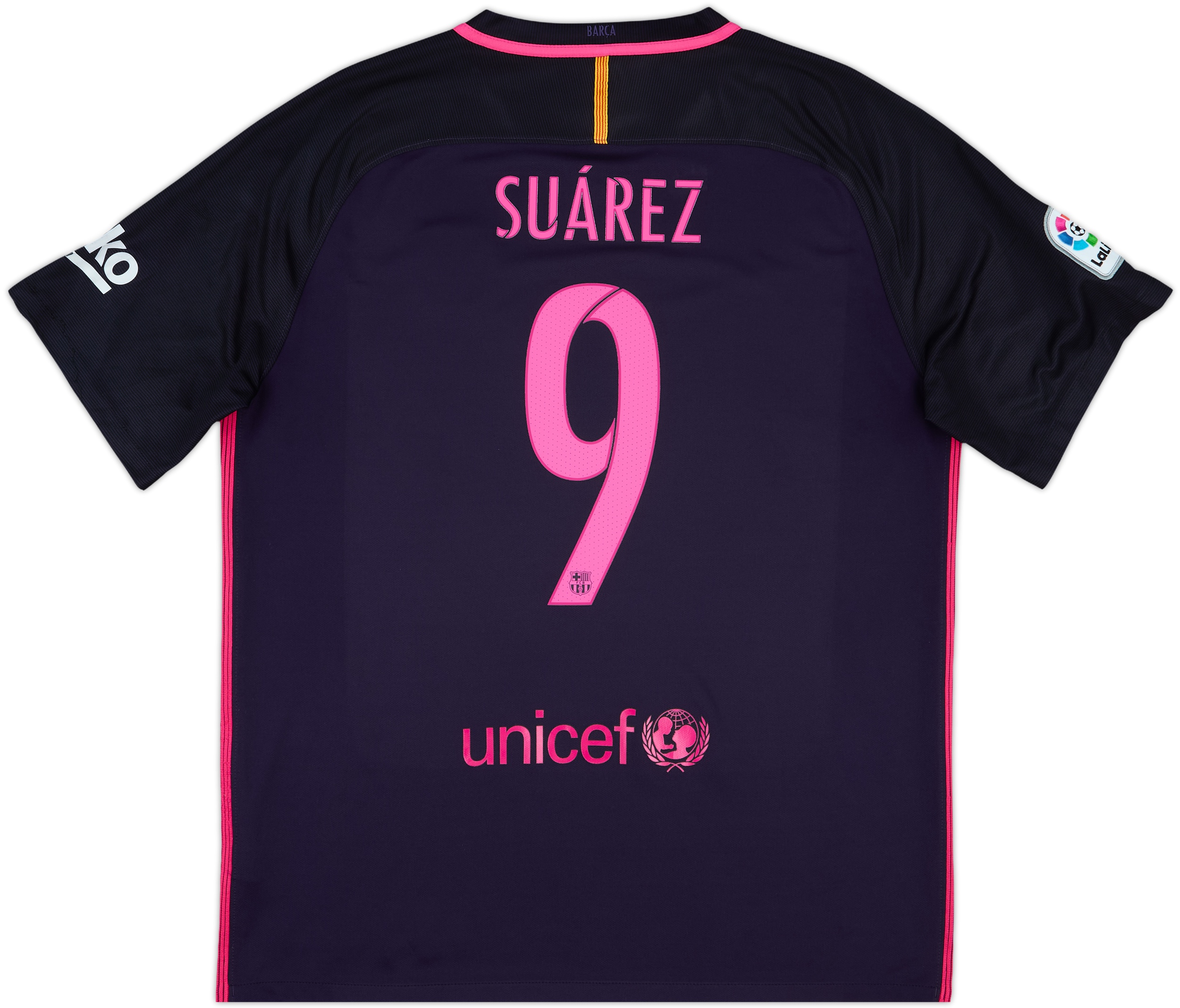 2016-17 Barcelona Away Shirt Suarez #9 - 7/10 - (XL)