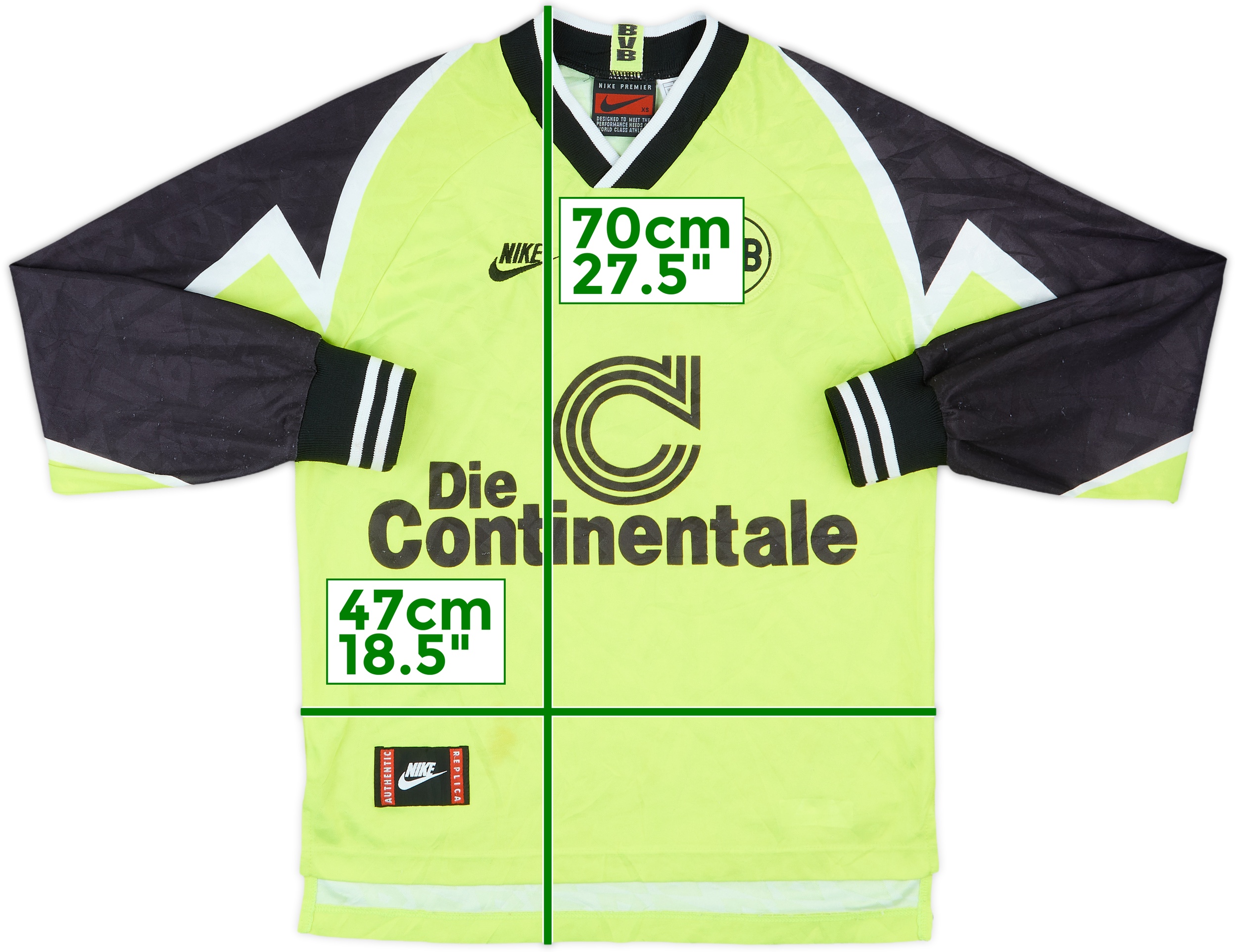 1995-96 Borussia Dortmund Home L/S Shirt - 8/10 - (XS)