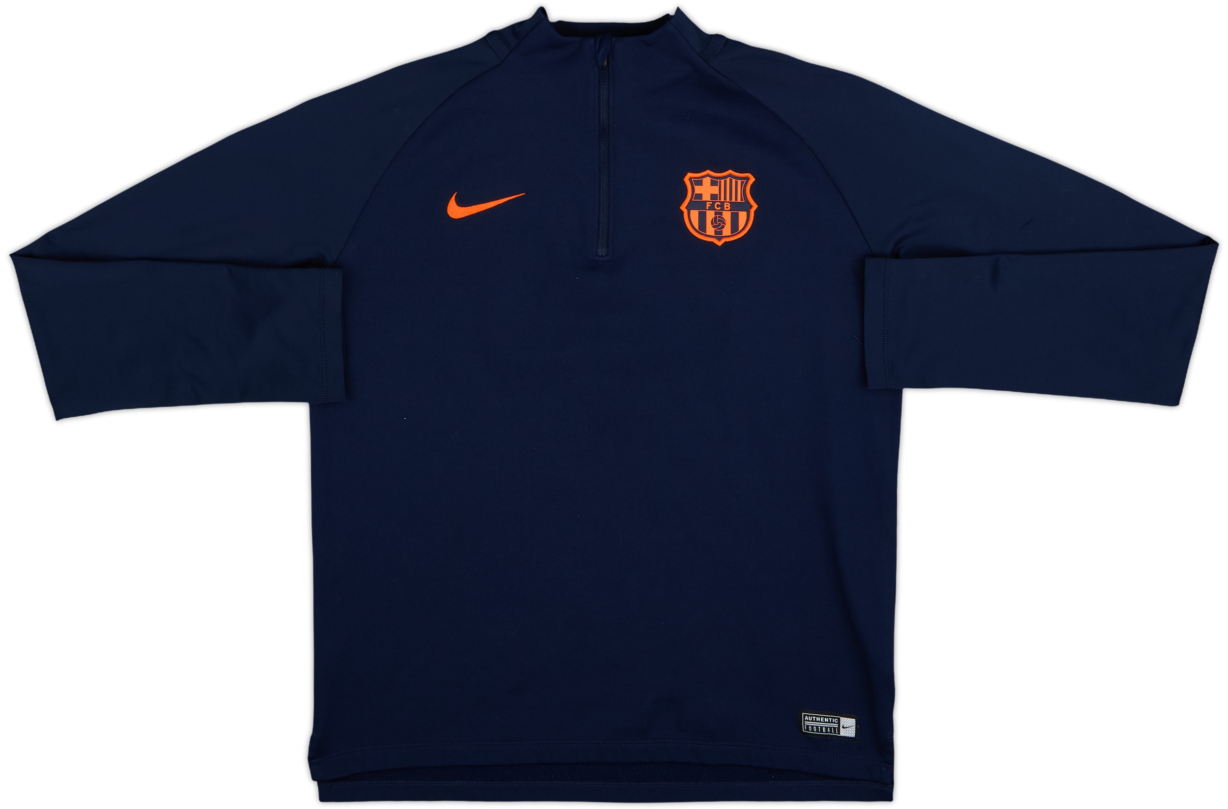 FC Barcelona Nike スウェット ネイビー Vintage Nike Barcelona Training Football 1/4 Zip Swoosh