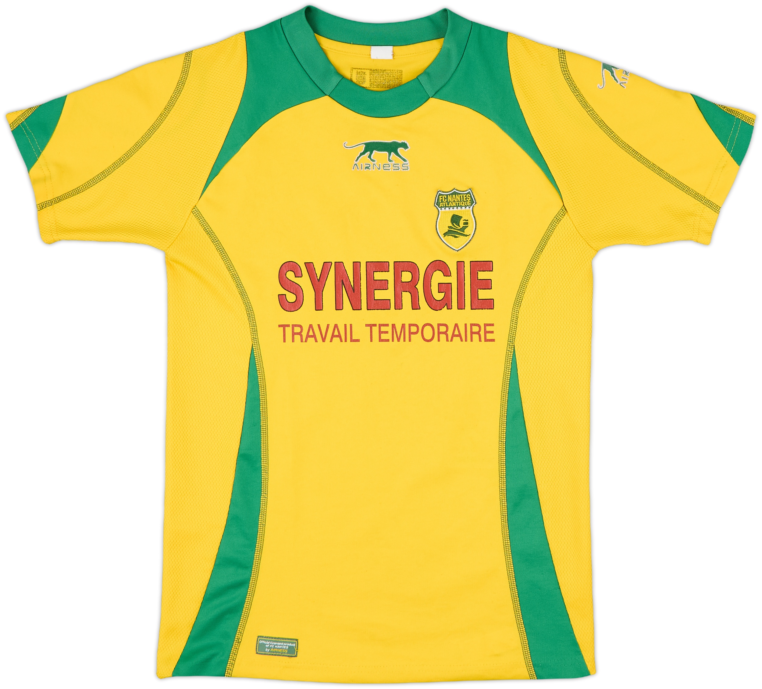 Maillot FC Nantes 2005/06 Airness Domicile – Jaune/vert, Taille XL Homme