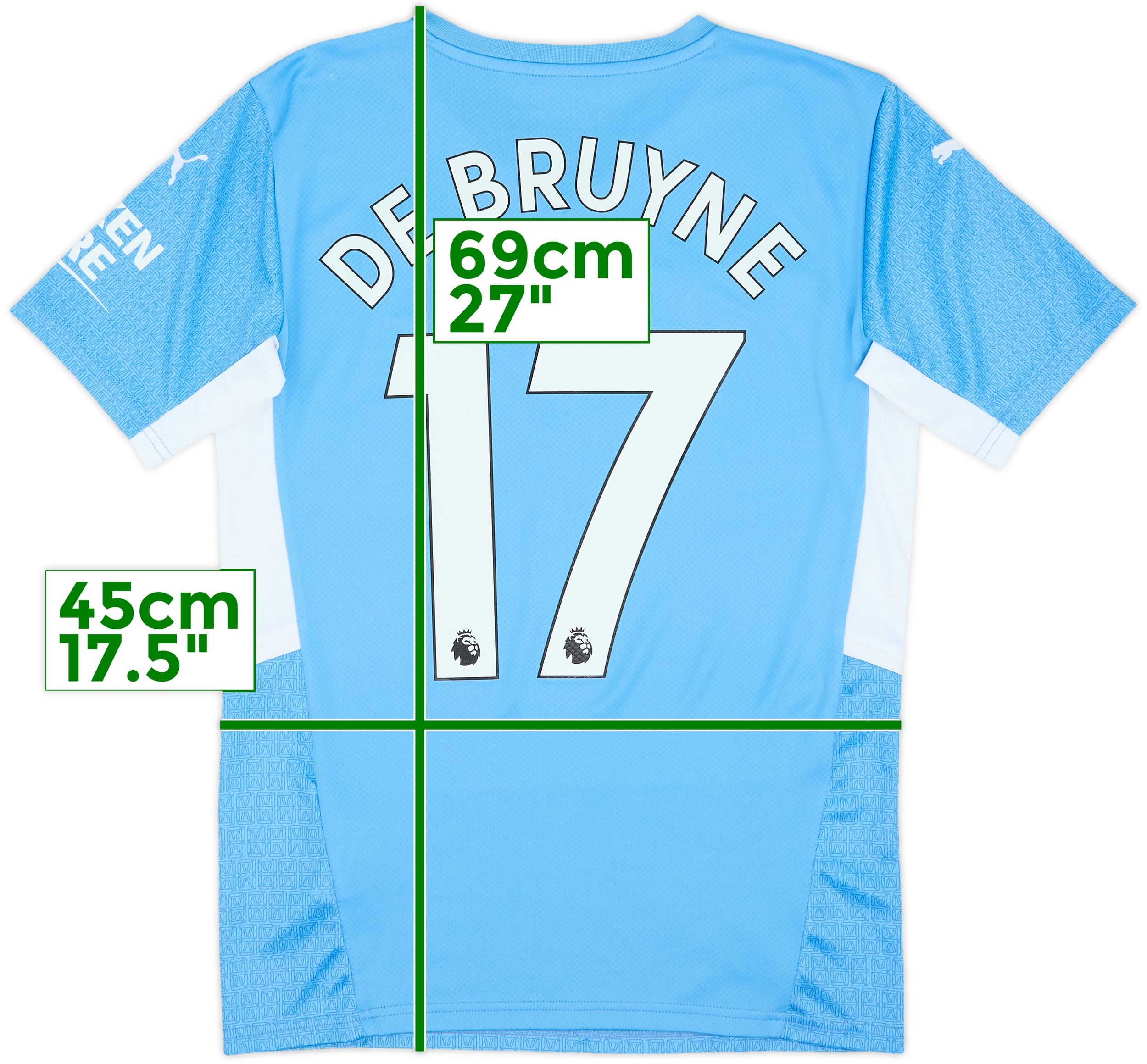 2021-22 Manchester City Home Shirt De Bruyne #17 - 8/10 - (S)